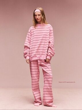 Parke Striped Mockneck Pullover in Sweetheart Stripe L/XL